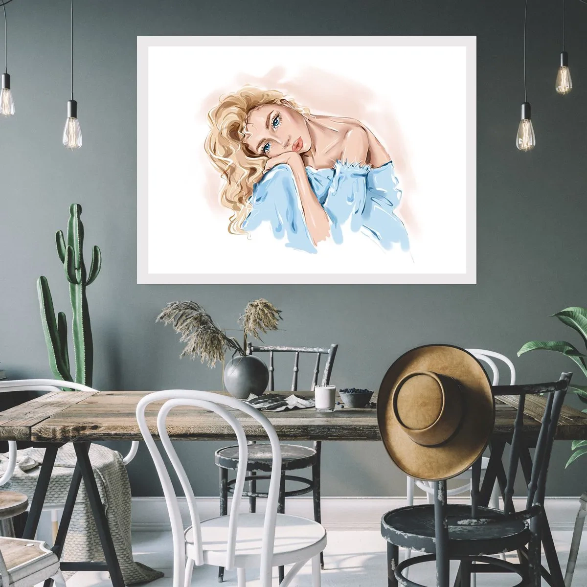 Plagát - Zasnená v modrej - 50x40 cm