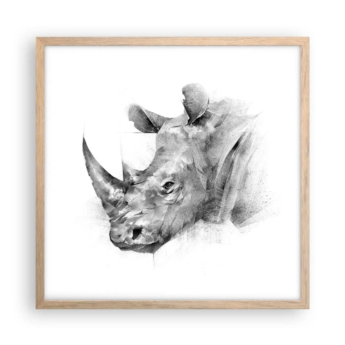 Plagát v ráme zo svetlého duba - Africký portrét - 50x50 cm