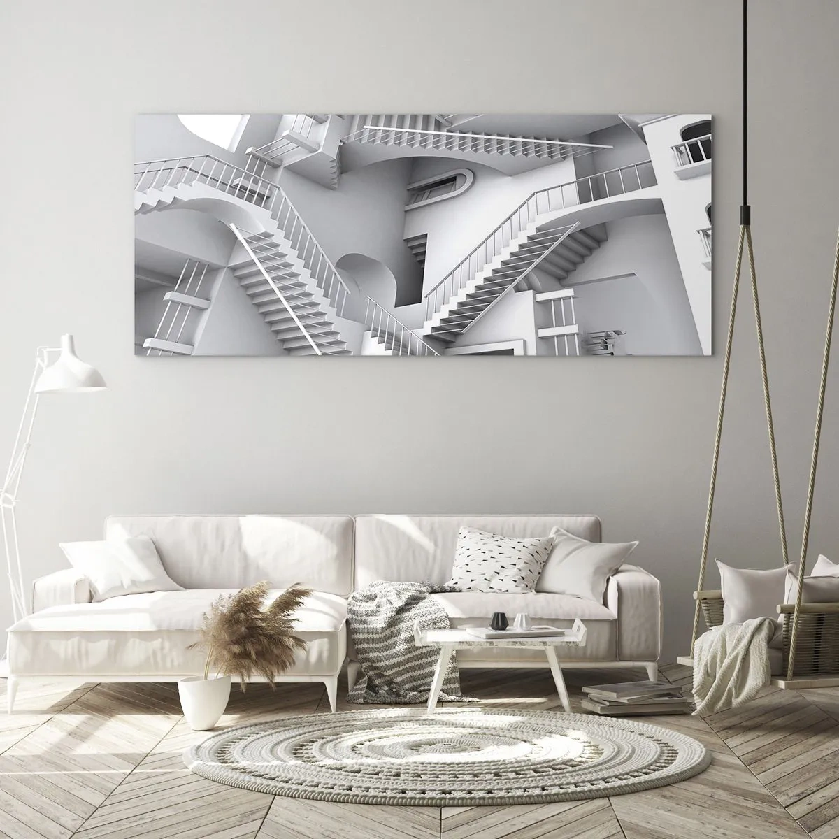 Obraz na skle - Paradoxy prostoru - 100x40 cm