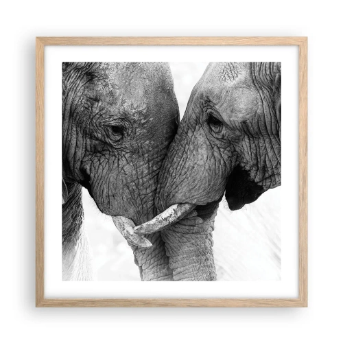 Plagát v ráme zo svetlého duba - Úprimné vyznanie - 50x50 cm