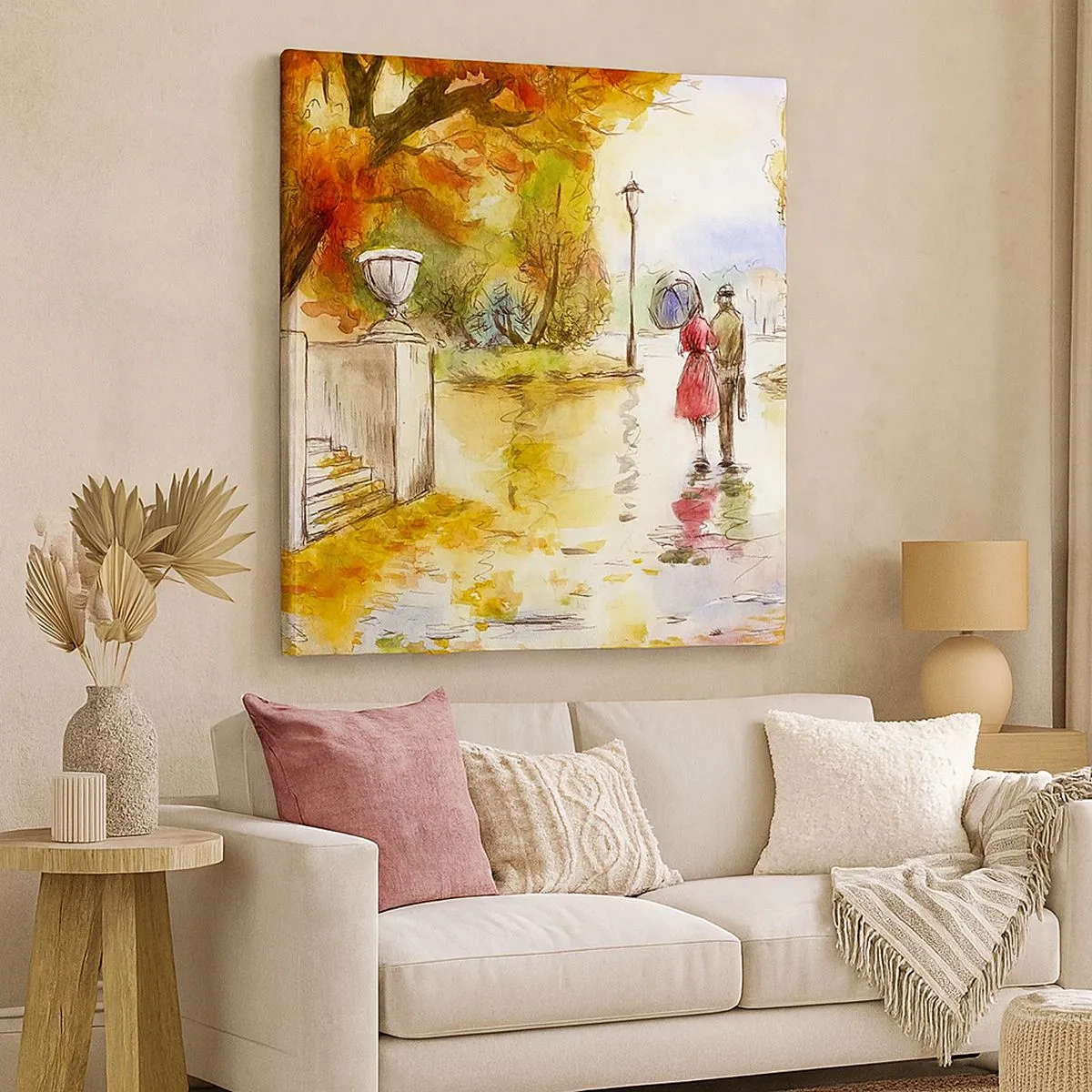 Obraz na plátne - Romantická jeseň v parku
 - 30x30 cm