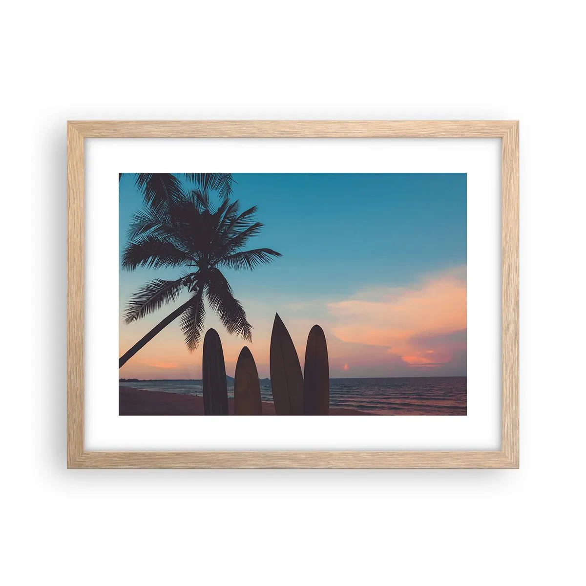 Plagát v ráme zo svetlého duba - Zajtra bude tiež zábava - 40x30 cm