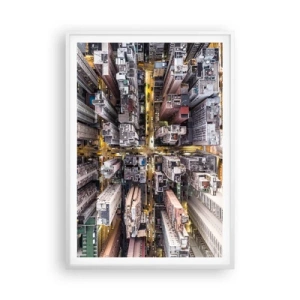 Plagát v bielom ráme - Pozdrav z Hongkongu - 70x100 cm