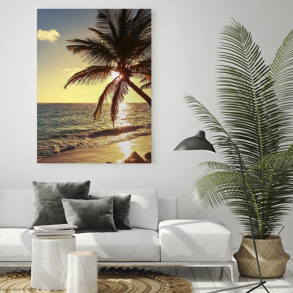 Obraz na skle - Leto pod palmami - 70x100 cm