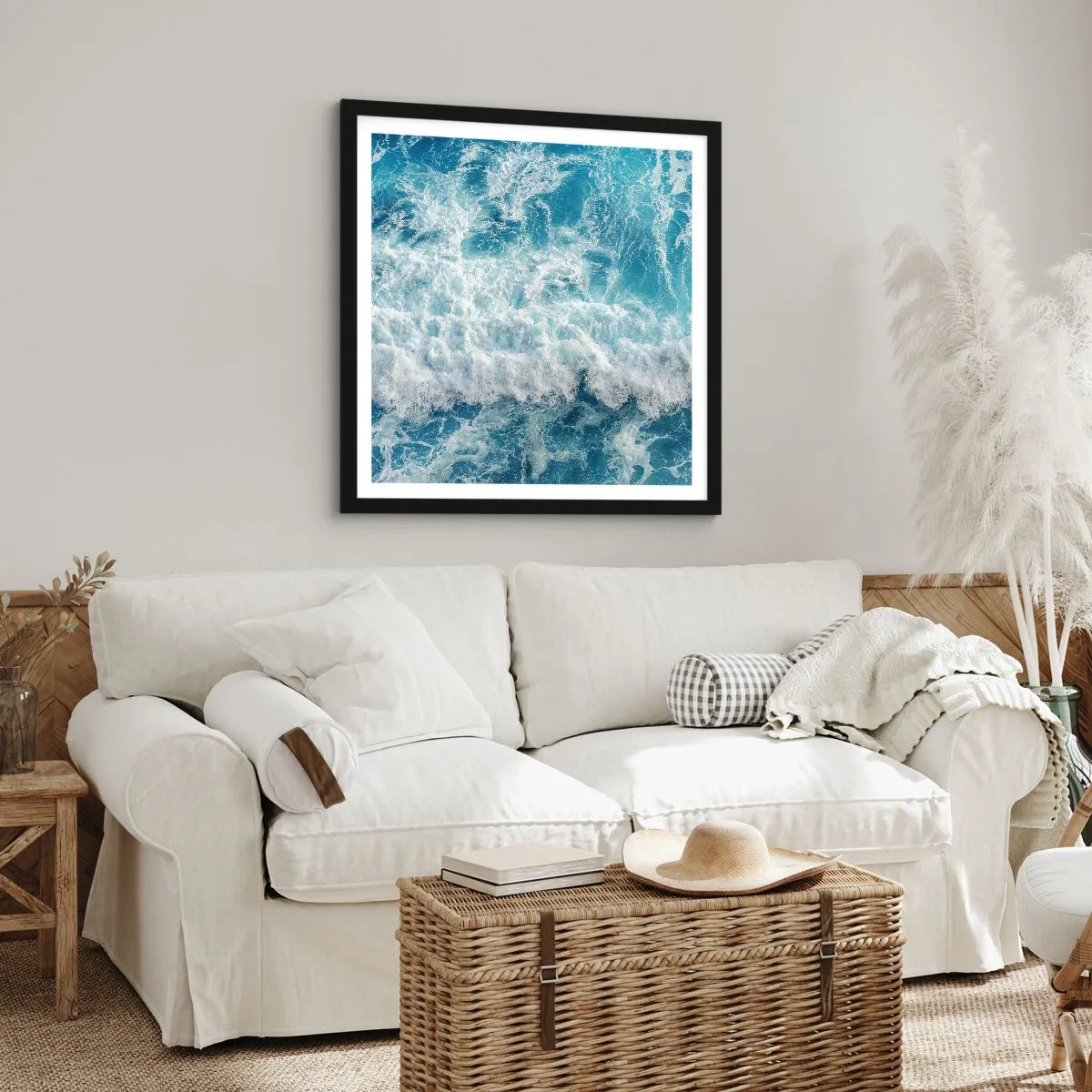 Plagát v čiernom ráme - Radostne a skákavo - 60x60 cm