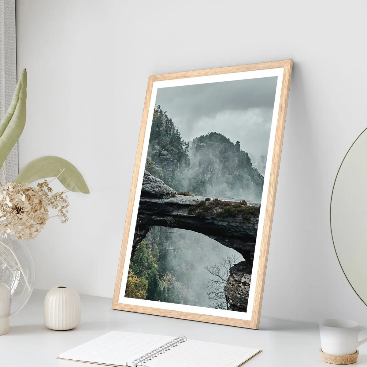 Plagát v ráme zo svetlého duba - Dobrodružstvo práve začína - 61x91 cm