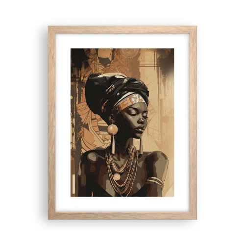Plagát v ráme zo svetlého duba - Africký majestát - 30x40 cm