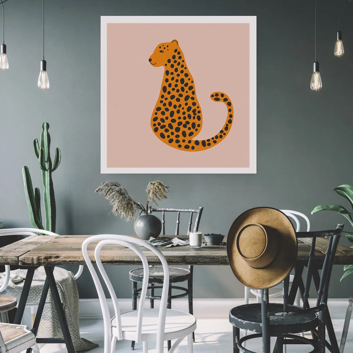 Plagát - Leopardný vzor je v móde - 30x30 cm