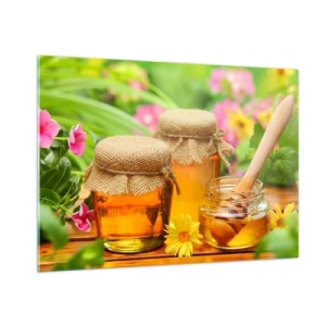 Obraz na skle - Sladko a kvetinovo - 100x70 cm