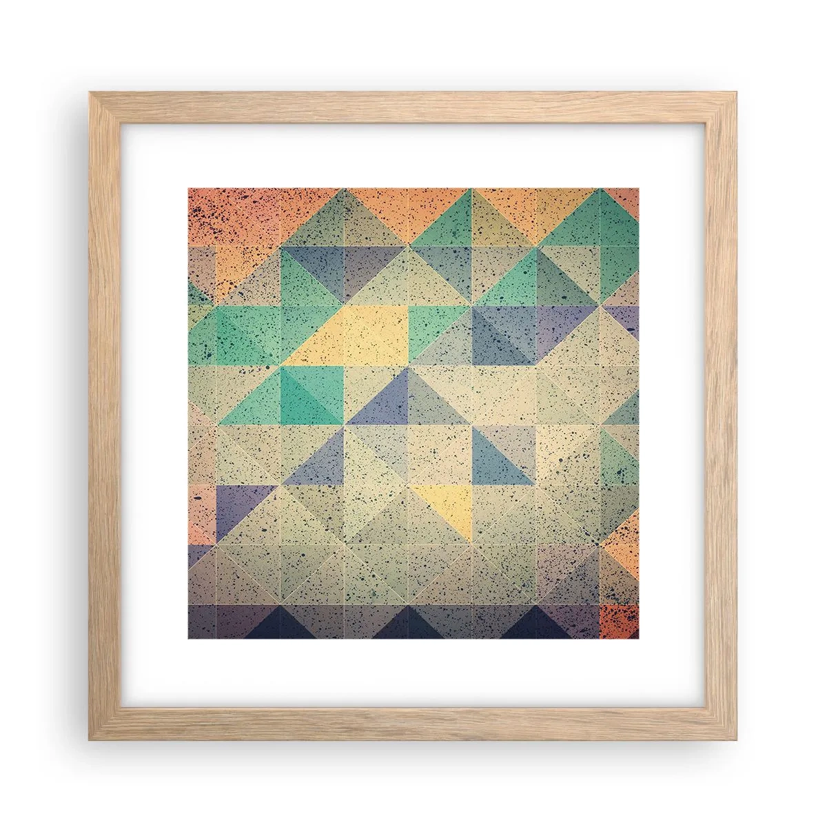 Plagát v ráme zo svetlého duba - Republika trojuholníkov - 30x30 cm