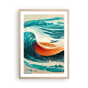 Plagát v ráme zo svetlého duba - Surferov sen - 50x70 cm