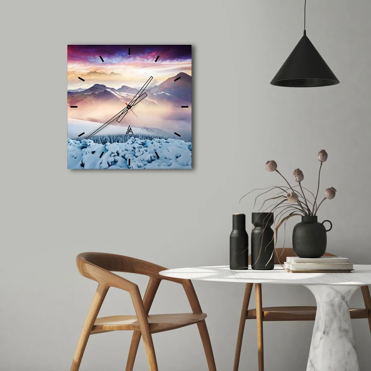 Nástenné hodiny - Sila a čistota prírody - 40x40 cm