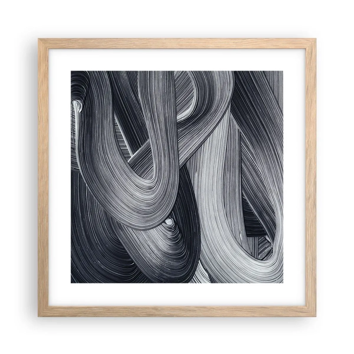 Plagát v ráme zo svetlého duba - Plynulosť reality - 40x40 cm