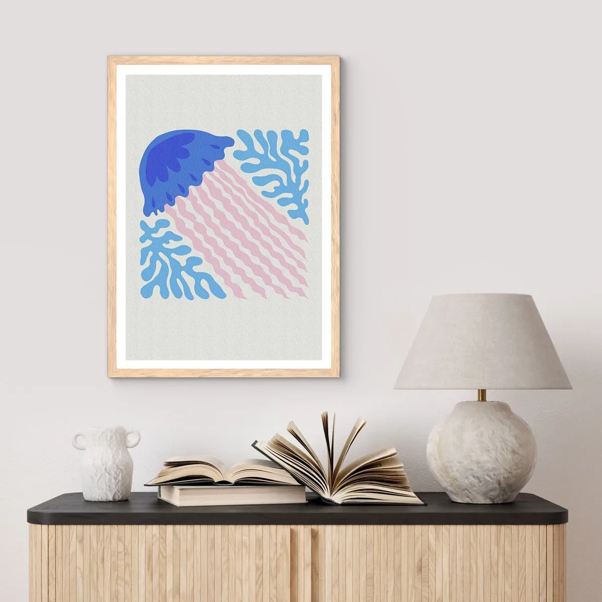 Plagát v ráme zo svetlého duba - Ako z iného sveta - 50x70 cm
