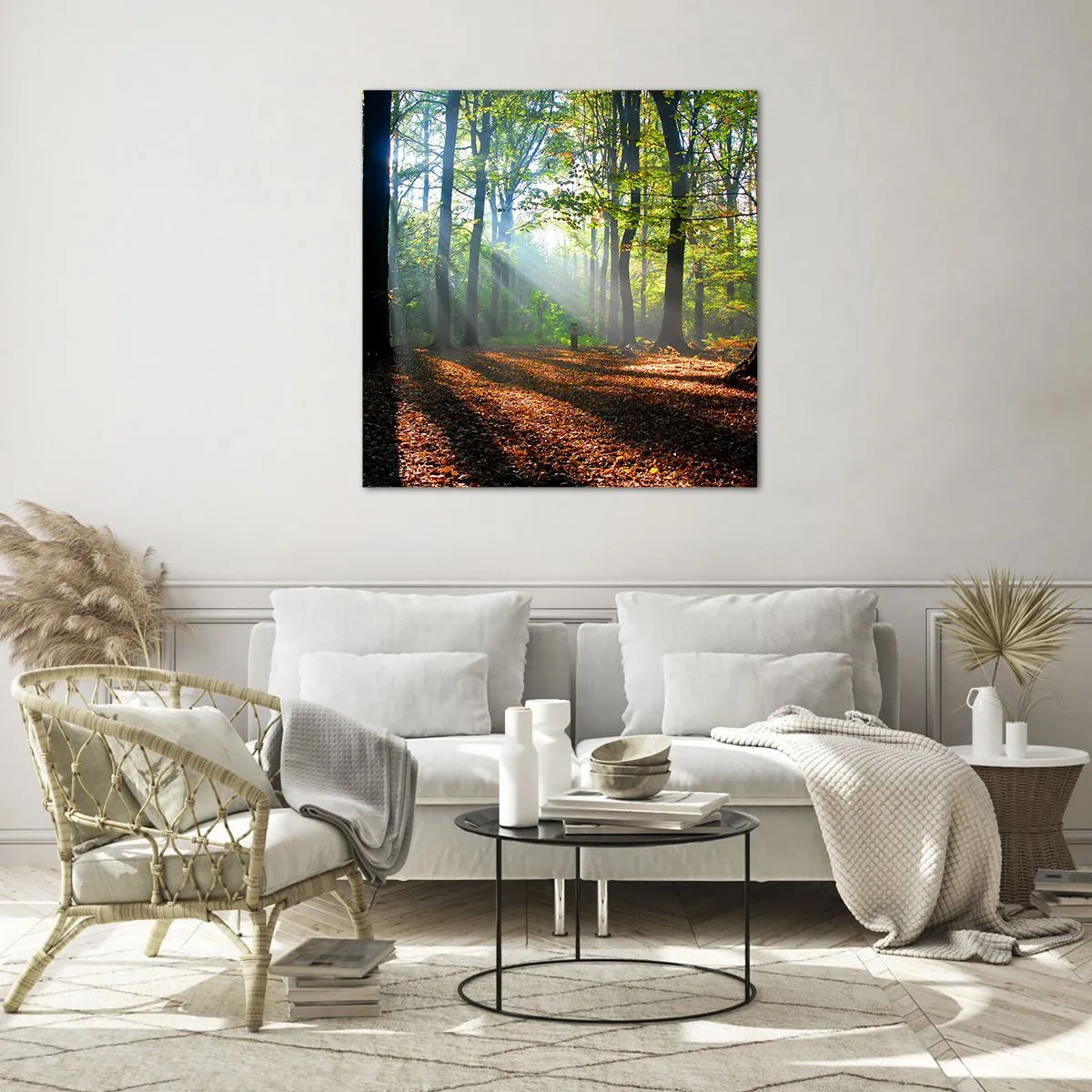 Obraz na skle - Svetlá a tiene - 60x60 cm