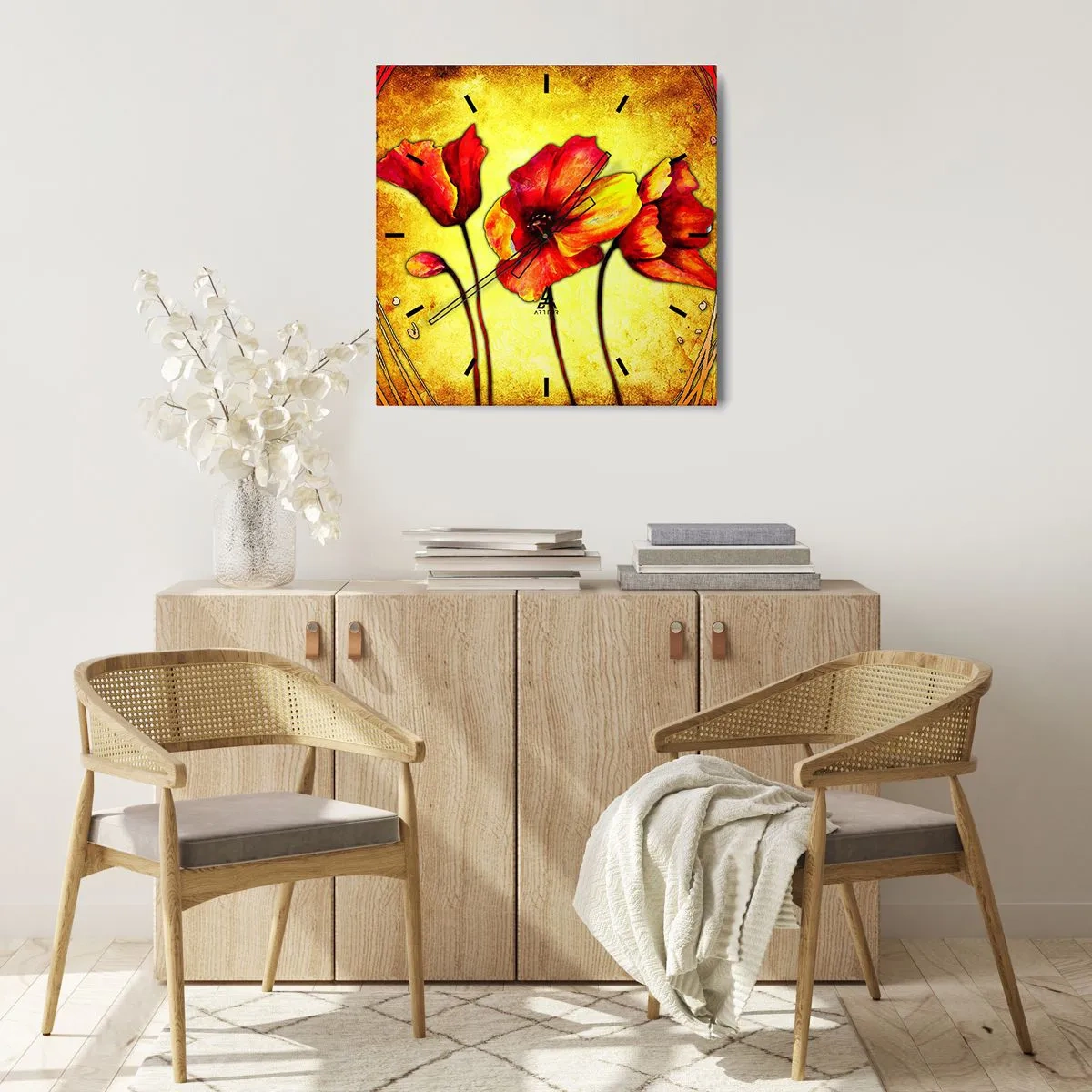 Nástenné hodiny - V secesnej dekorácii - 40x40 cm