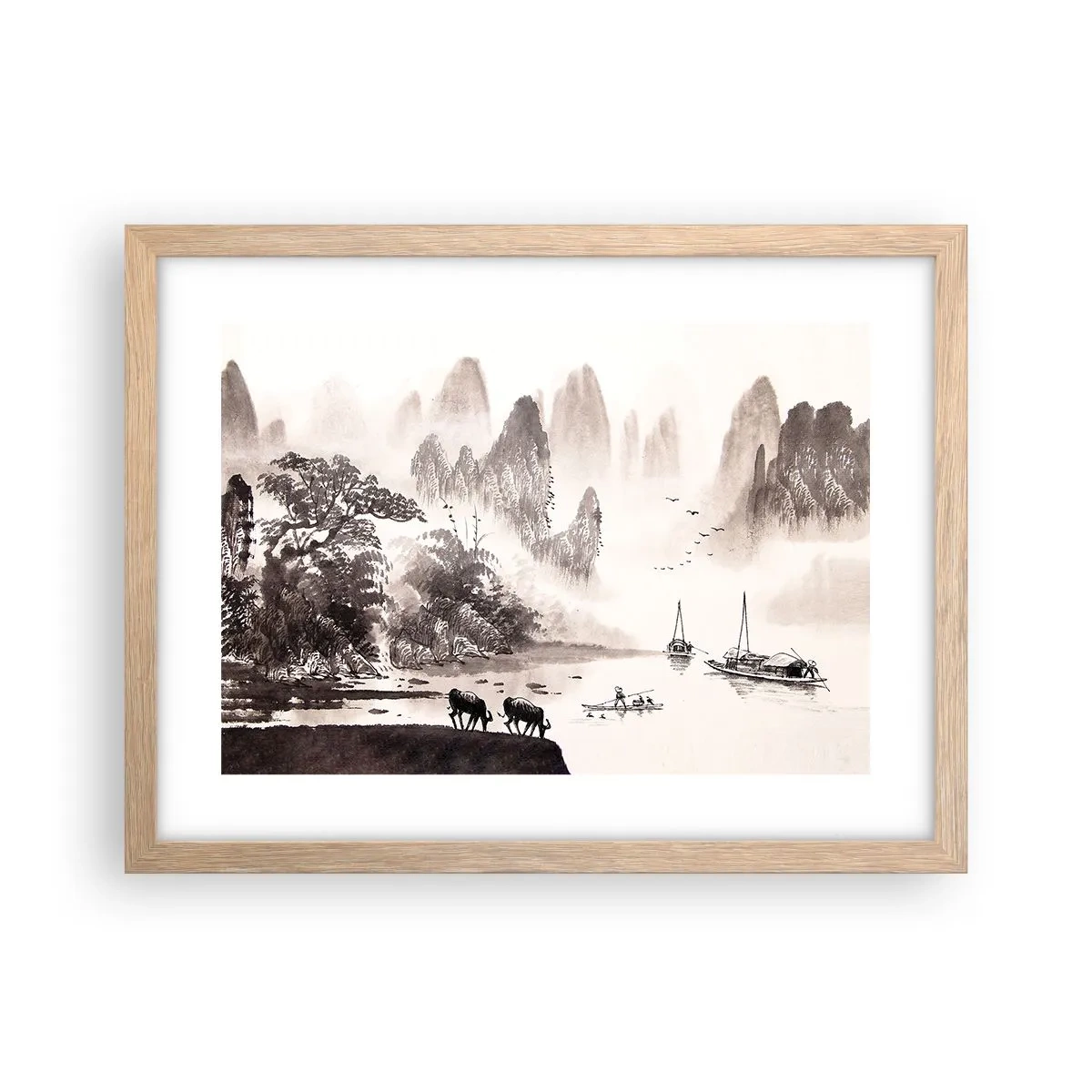 Plagát v ráme zo svetlého duba - Exotická všednosť Východu - 40x30 cm