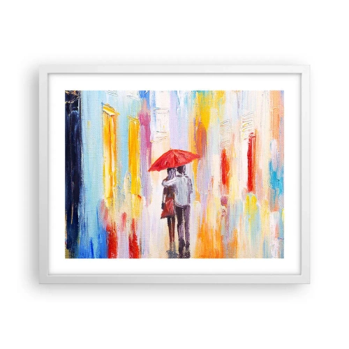 Plagát v bielom ráme - Nech prší ďalej - 50x40 cm