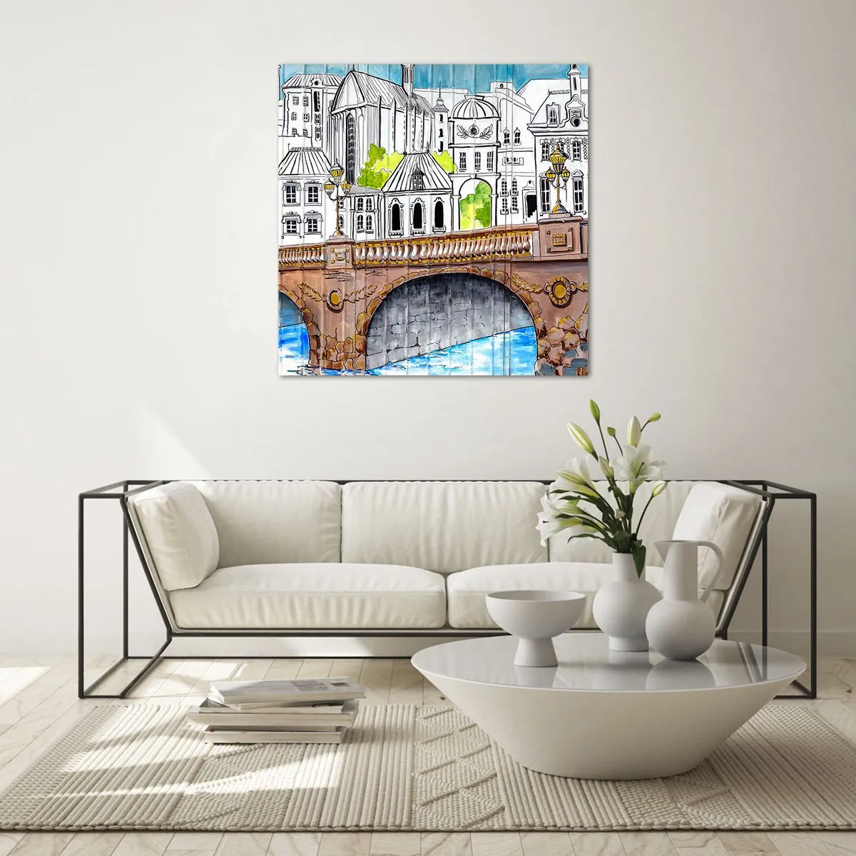 Obraz na skle - Mesto ako maľované - 70x70 cm