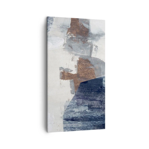 Obraz na plátne - Modro-hnedé tvary - 45x80 cm