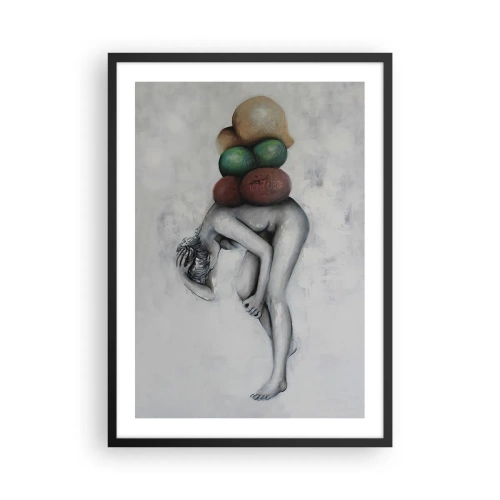Plagát v čiernom ráme - Ťarcha života - 50x70cm - Bremeno života - Moderná nástenná dekorácia do obývacej izby a spálne ARTTOR