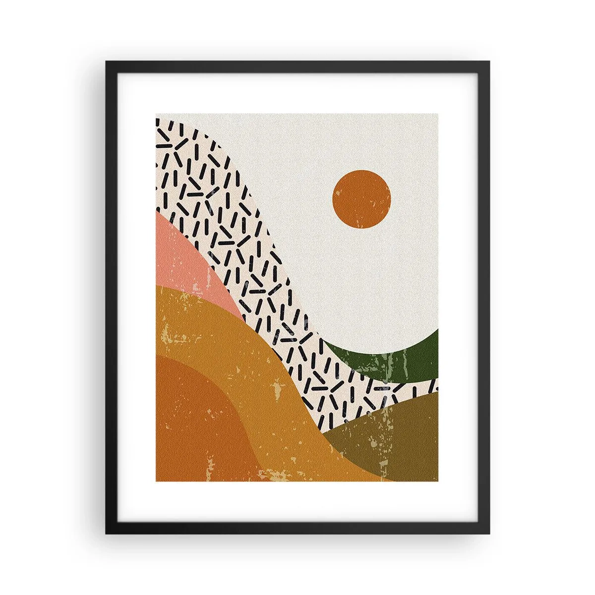 Plagát v čiernom ráme - Slnečná abstrakcia - 40x50 cm