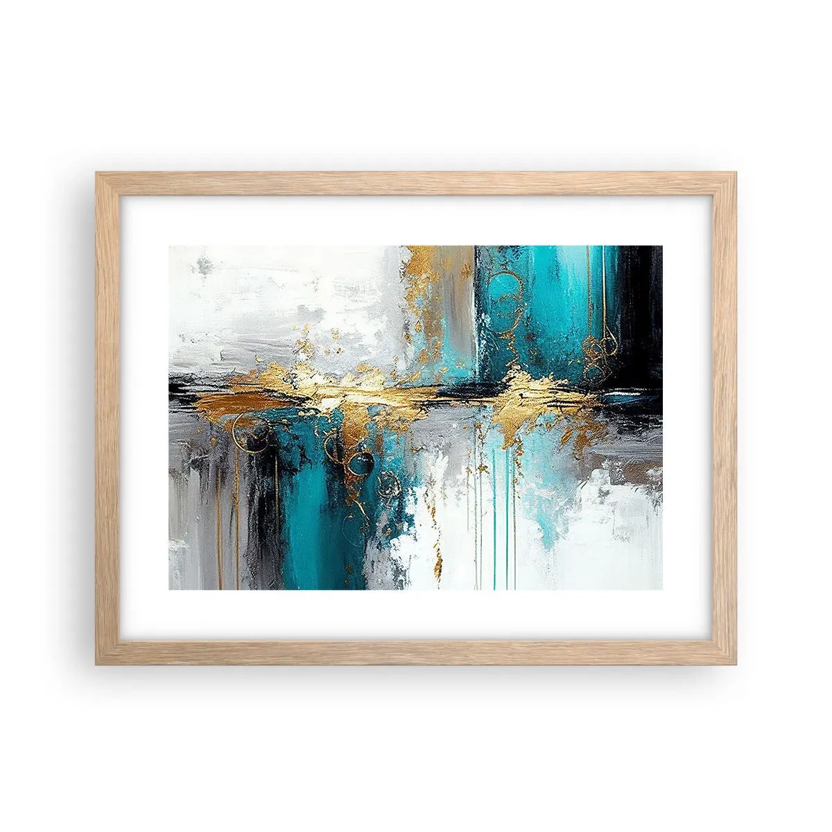 Plagát v ráme zo svetlého duba - Všetko plynie - 40x30 cm