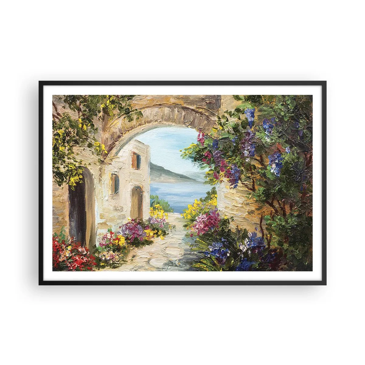 Plagát v čiernom ráme - Pôvab pobrežnej krajiny - 100x70 cm