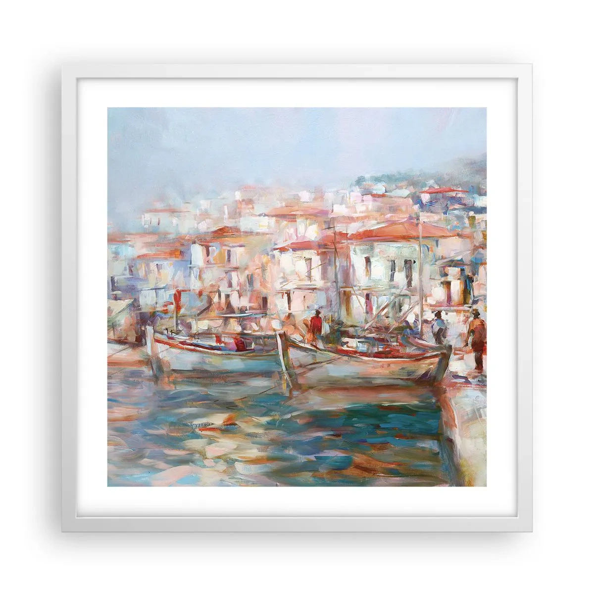 Plagát v bielom ráme - Pastelová dovolenka - 50x50 cm