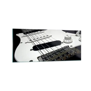 Obraz na skle - Zvuk skrytý v bielej - 120x50 cm