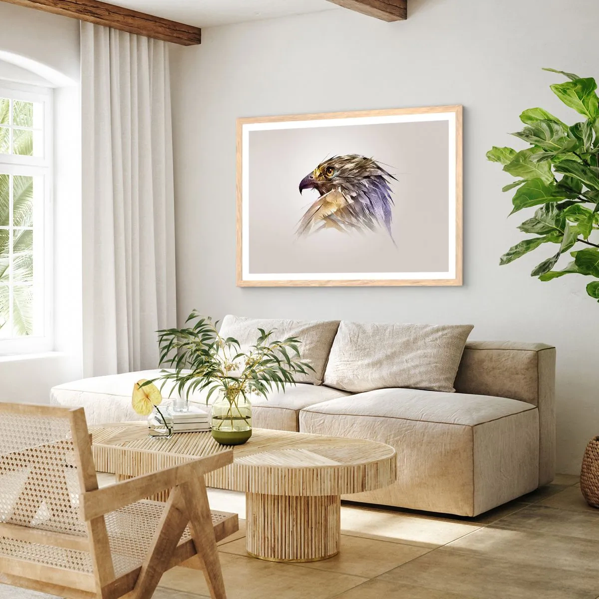 Plagát v ráme zo svetlého duba - Portrét bojovníka - 91x61 cm