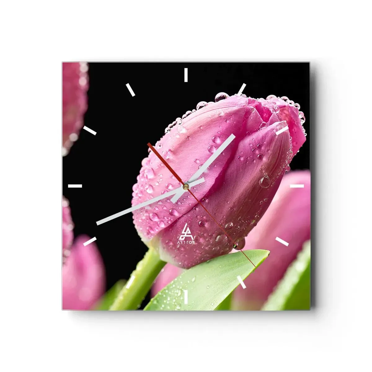 Nástenné hodiny - Ľaliový sen v rose - 30x30 cm