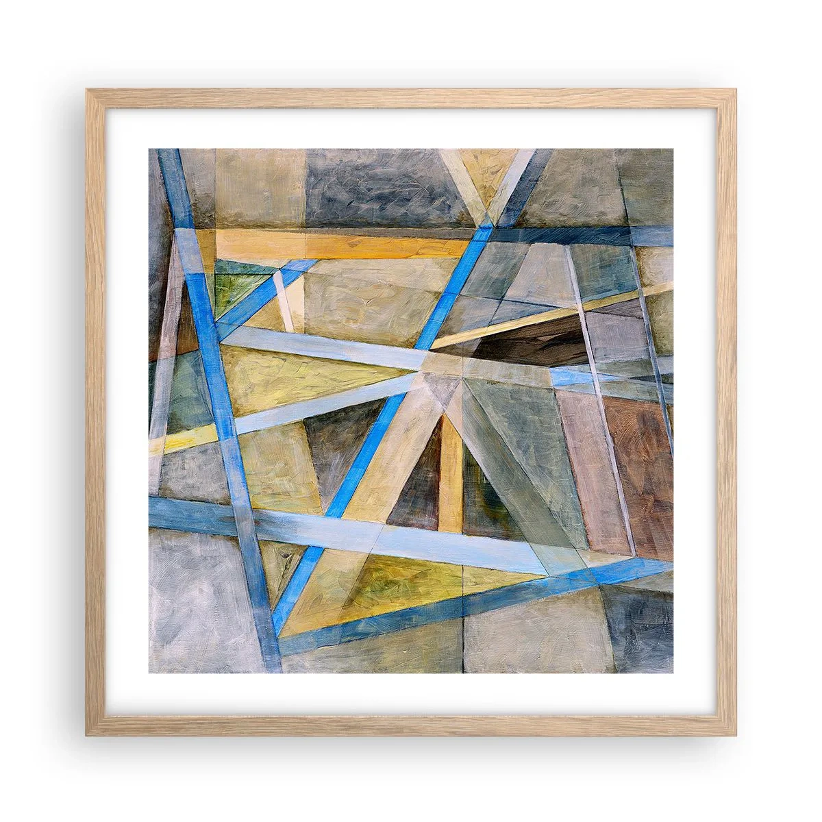 Plagát v ráme zo svetlého duba - Priamo alebo diagonálne? - 50x50 cm