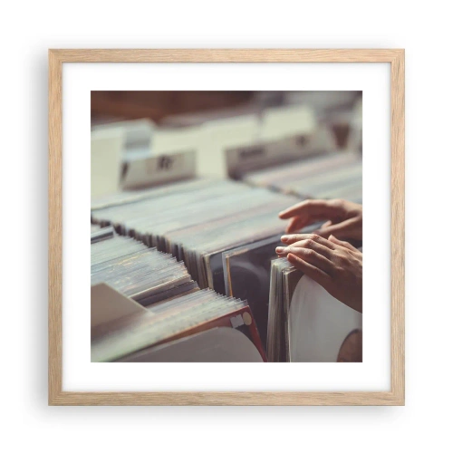 Plagát v ráme zo svetlého duba - Hľadanie emócií - 40x40 cm