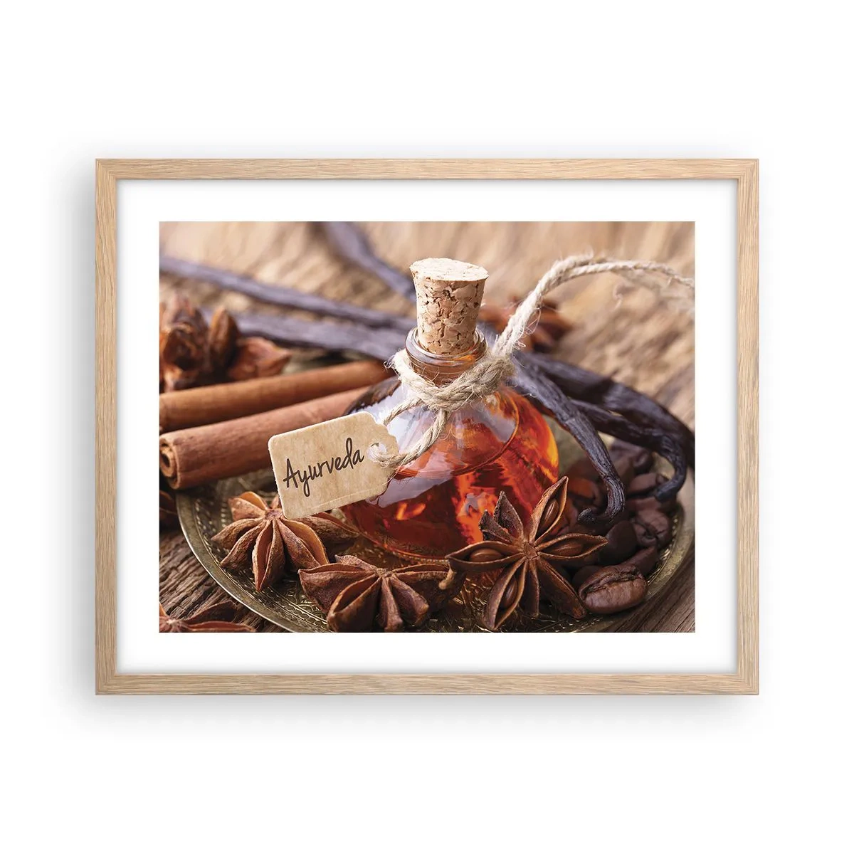 Plagát v ráme zo svetlého duba - K jednote tela a ducha - 50x40 cm