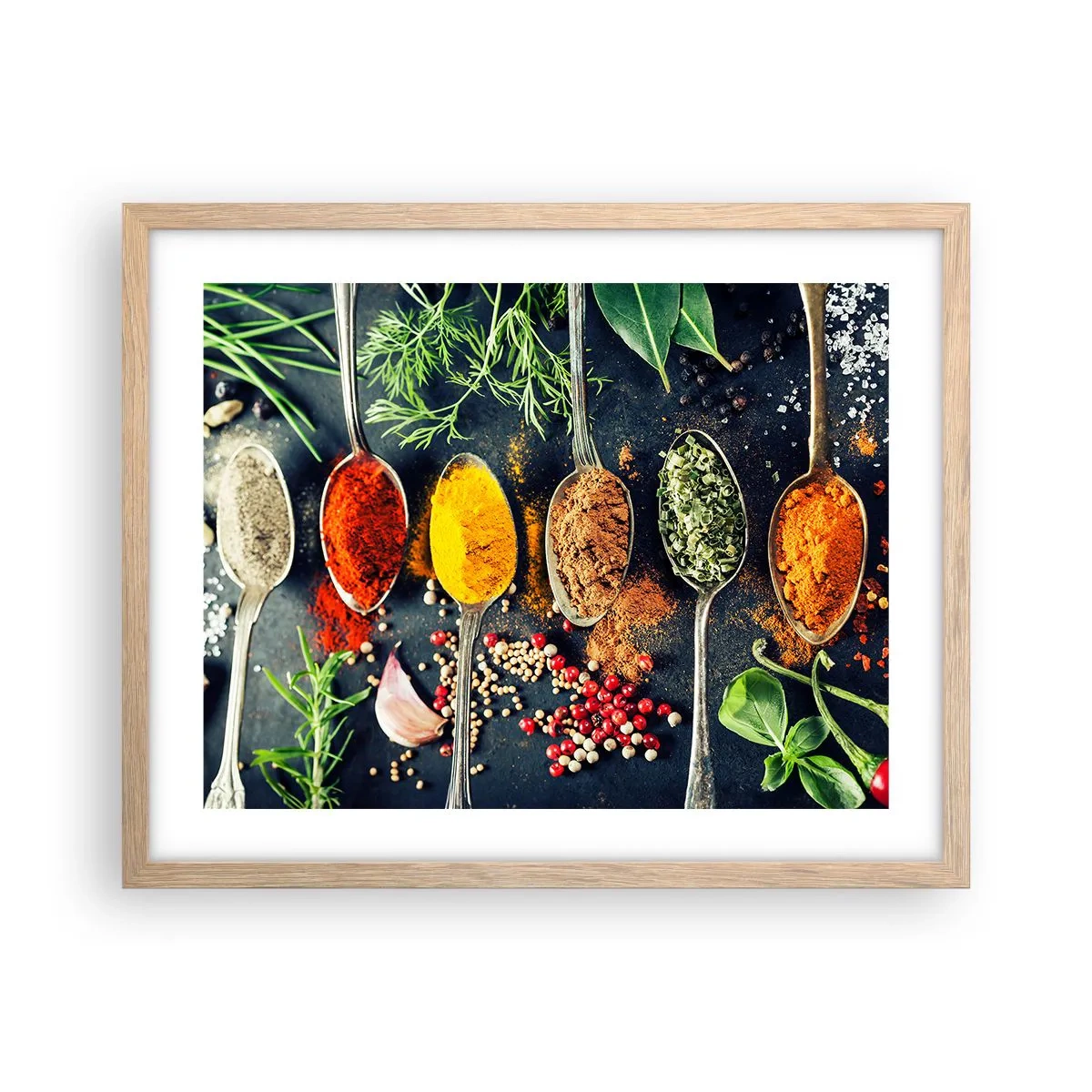 Plagát v ráme zo svetlého duba - Kulinárska mágia - 50x40 cm