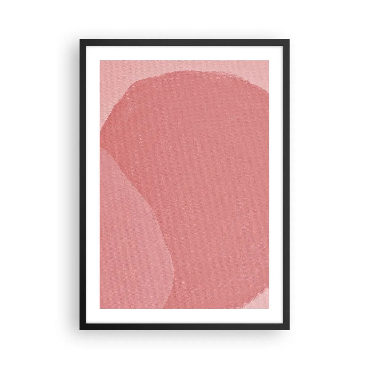 Plagát v čiernom ráme - Abstraktná kompozícia v odtieňoch ružovej - 50x70cm - Organická kompozícia v ružovej - Moderná nástenná dekorácia do obývacej izby a spálne ARTTOR