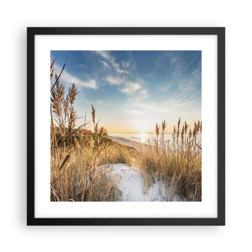 Plagát v čiernom ráme - Severná pláž - 40x40 cm