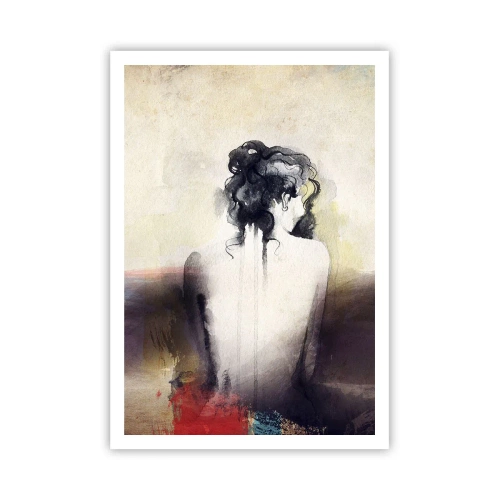 Plagát - Jemné línie, oválne tvary - 70x100 cm