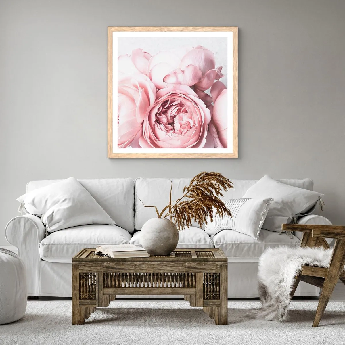 Plagát v ráme zo svetlého duba - Pre romantikov - 40x40 cm