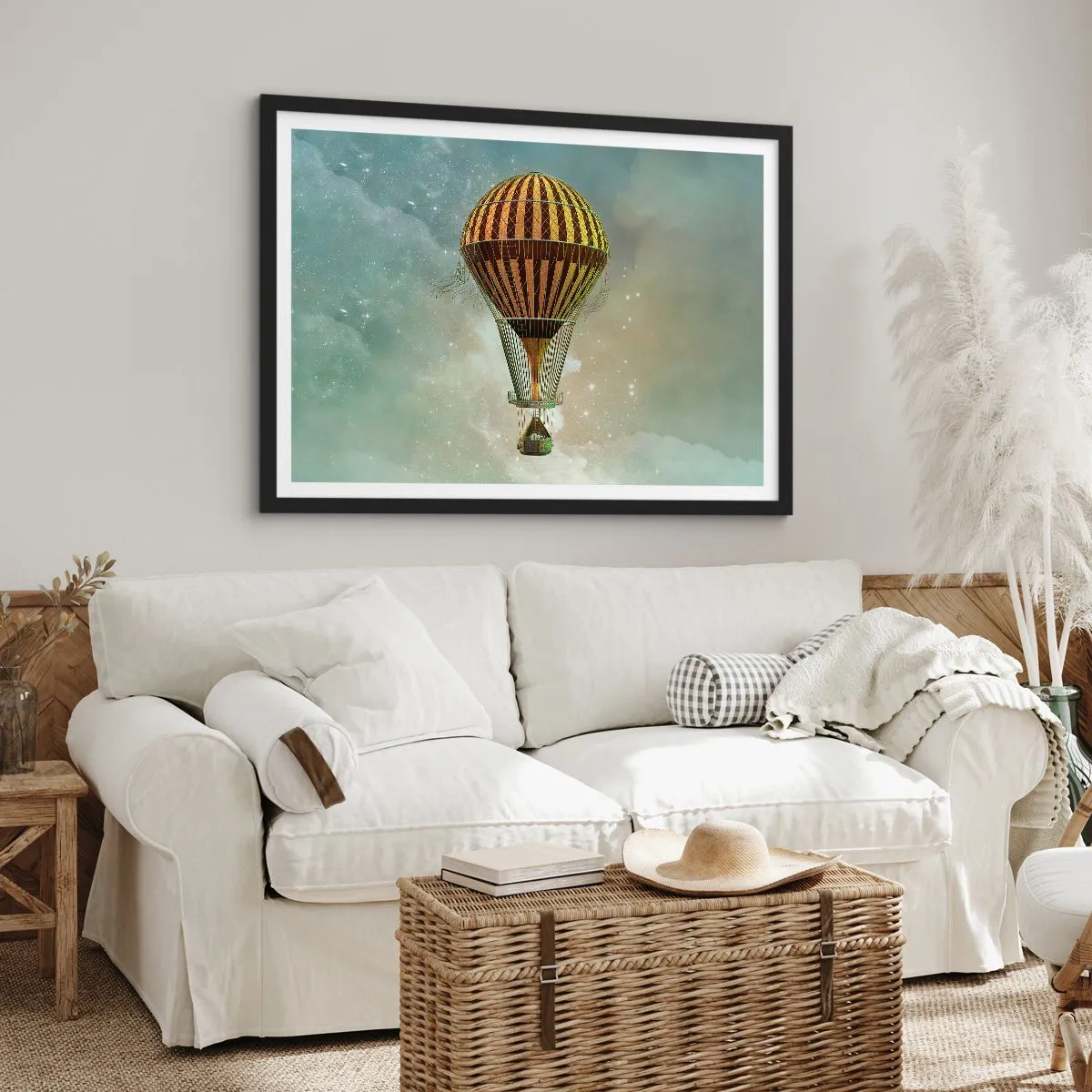 Plagát v čiernom ráme - Priekopnícke lety - 40x30 cm