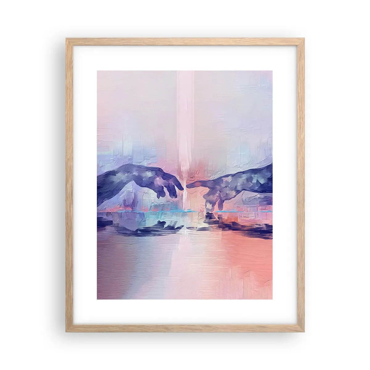 Plagát v ráme zo svetlého duba - Božská iskra života - 40x50 cm