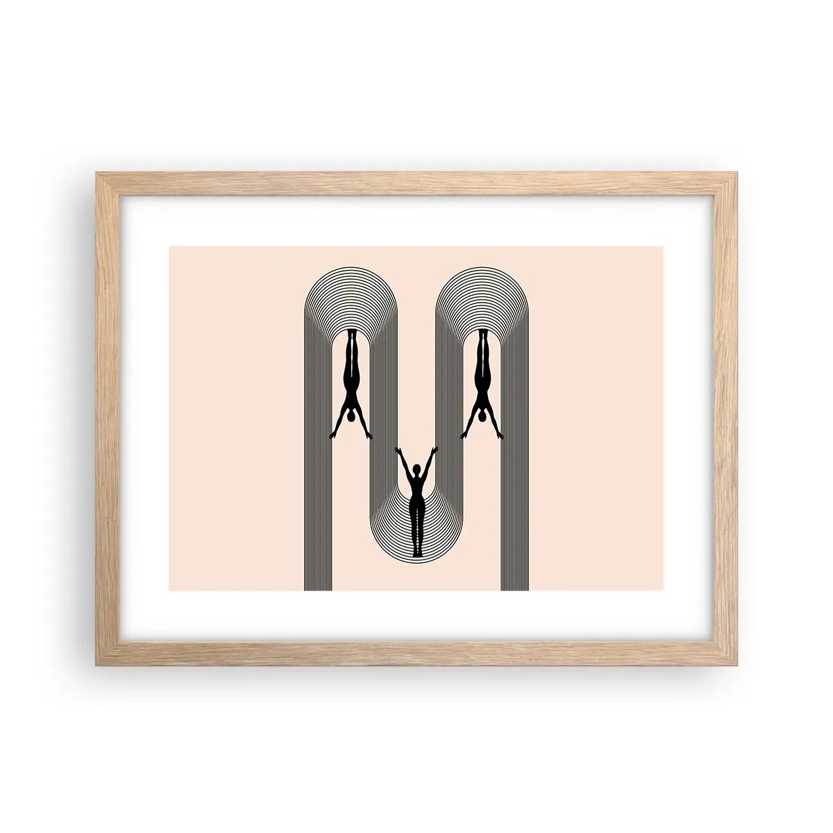 Plagát v ráme zo svetlého duba - Hore nohami - 40x30 cm