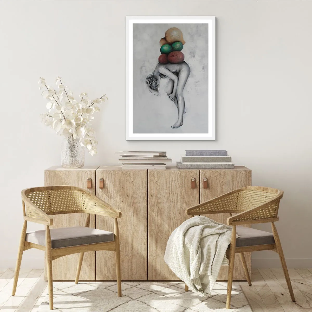 Plagát v bielom ráme - Bremeno života - 30x40 cm