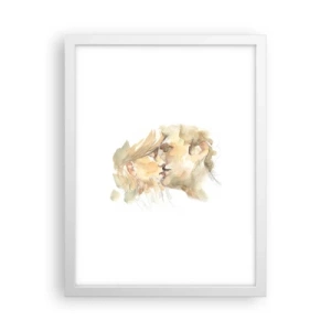 Plagát v bielom ráme - Nájdená polovica? - 30x40 cm