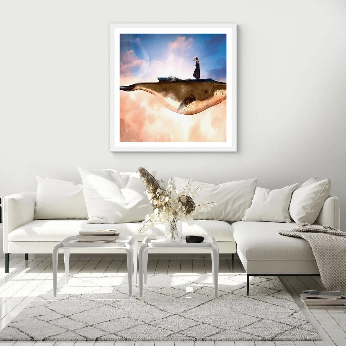 Plagát v bielom ráme - Surrealistická cesta - 60x60 cm