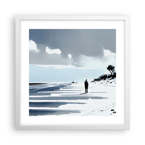 Plagát v bielom ráme - O samote - 40x40 cm