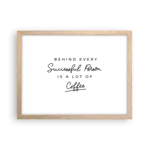 Plagát v ráme zo svetlého duba - Tajomstvo úspechu - 40x30 cm