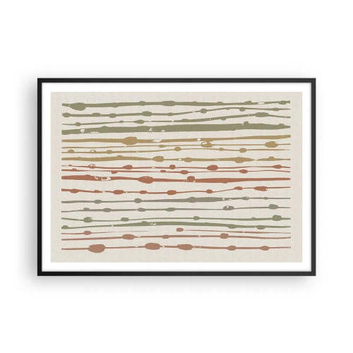 Plagát v čiernom ráme - Hudobný záznam farieb - 100x70 cm