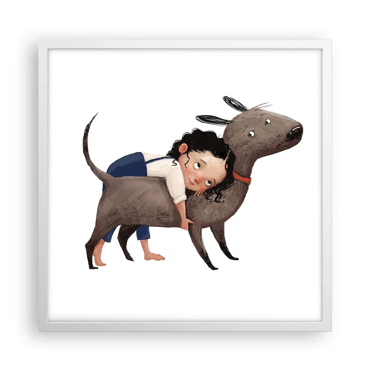 Plagát v bielom ráme - Najlepší priatelia - 50x50 cm